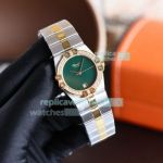 Replica Chopard St.Moritz 5156 2-Tone Rose Gold Steel Strap Green Dial Watch
